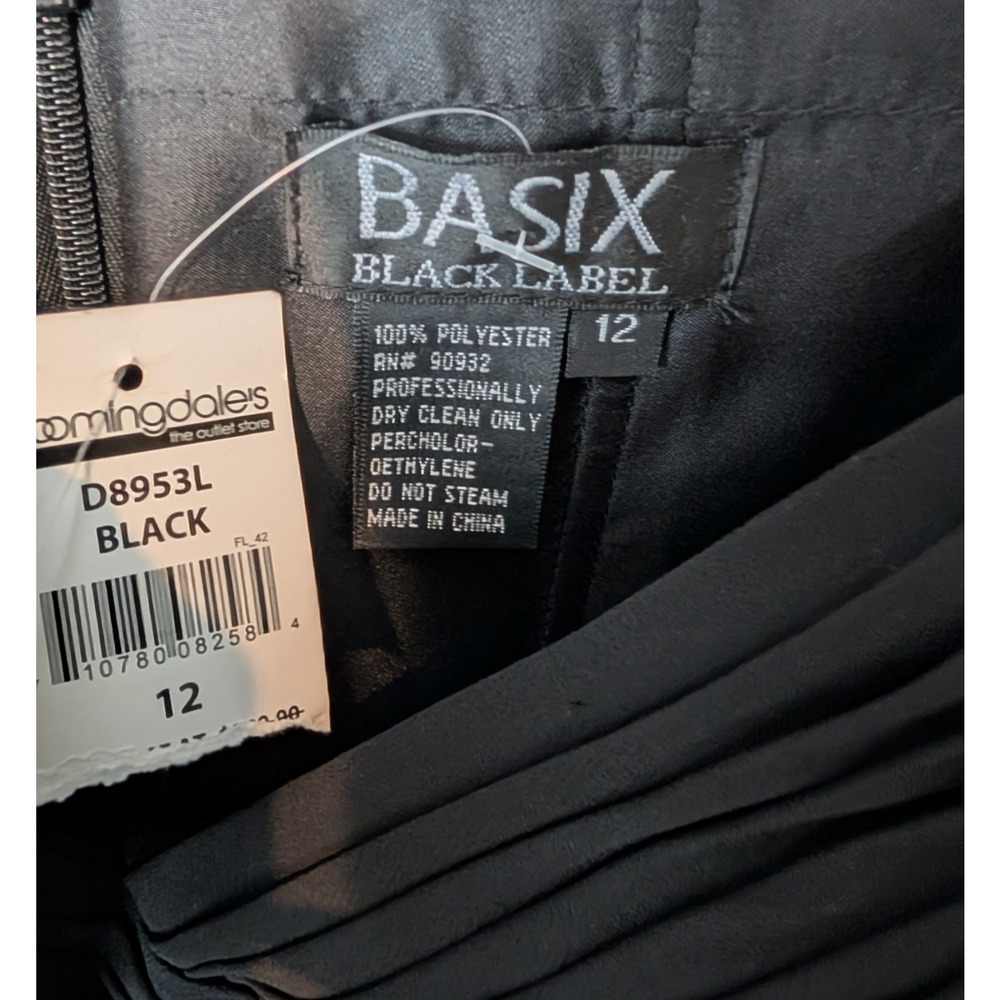 VTG Basix Black‎ Sheer Chiffon Layered Twist Front Glam Pleated Event Maxi Gown - Picture 8 of 9